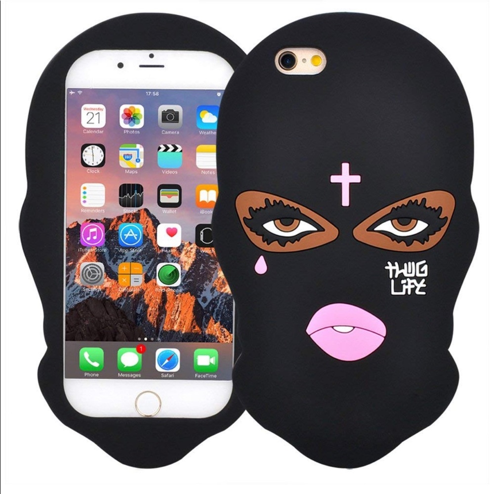 Thug Life 3D Cartoon Masked Woman Case